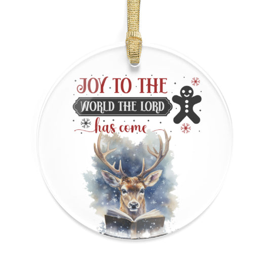 Christmas Reading Deer Acrylic Ornaments -JOURNAL VENUE