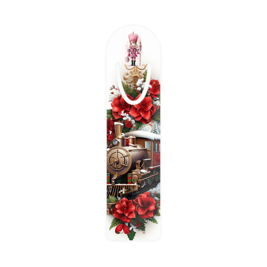 Cute Floral Christmas Train  Bookmark - JOURNAL VENUE