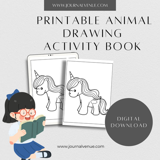  Printable Animal Drawing Activity Book    - JOURNAL VENUE