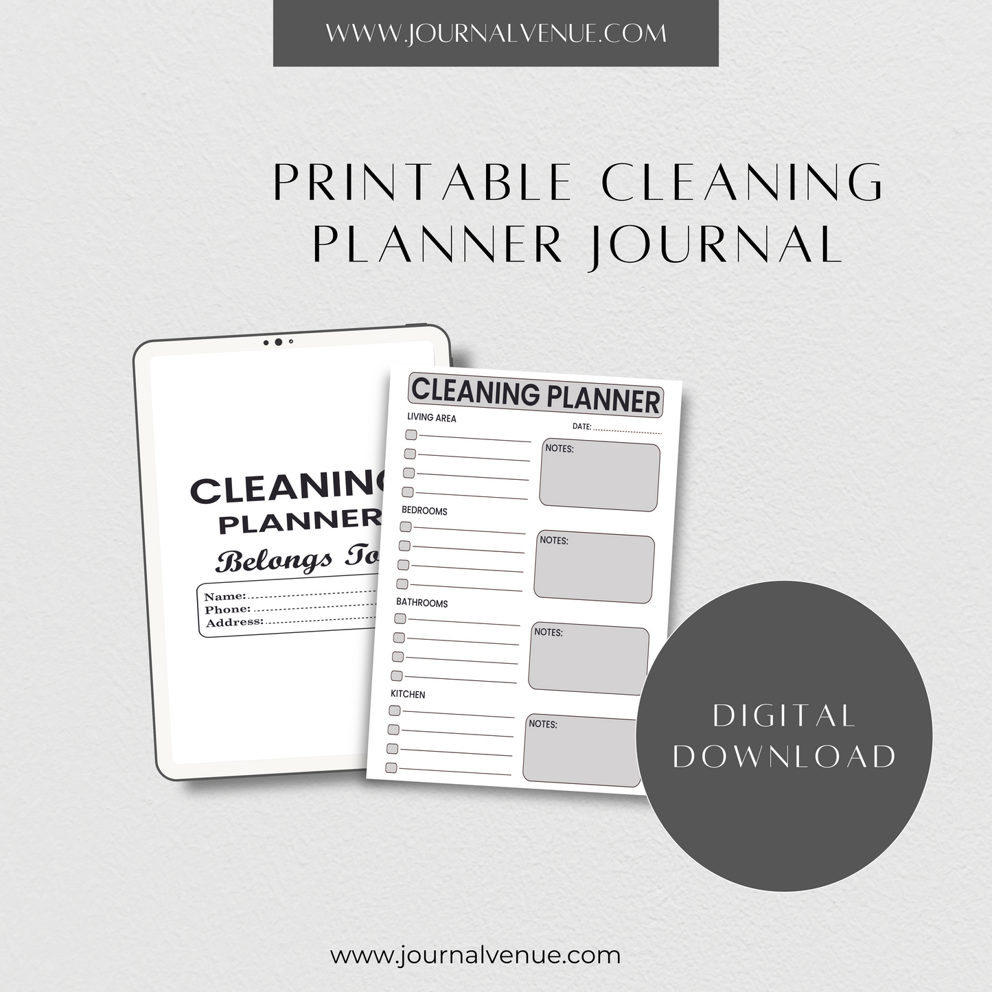 Printable Cleaning Planner Journal - JOURNAL VENUE