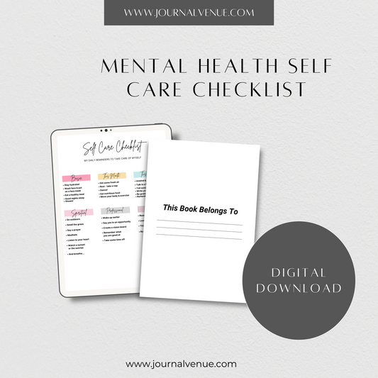 Mental Health Self Care Checklist - JOURNAL VENUE