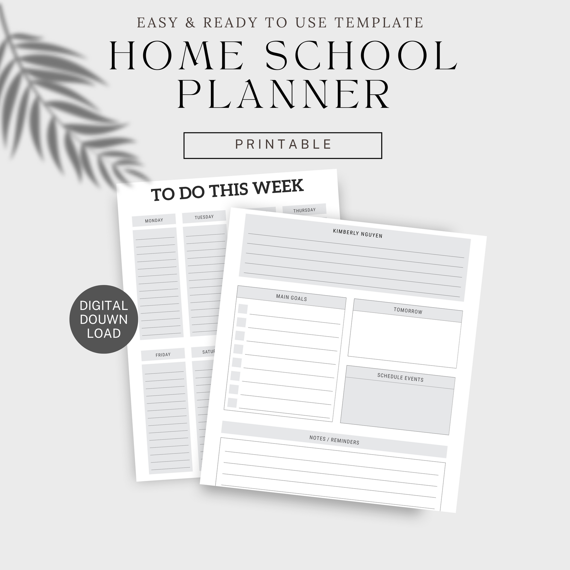 Printable Home School Planner - JOURNAL VENUE