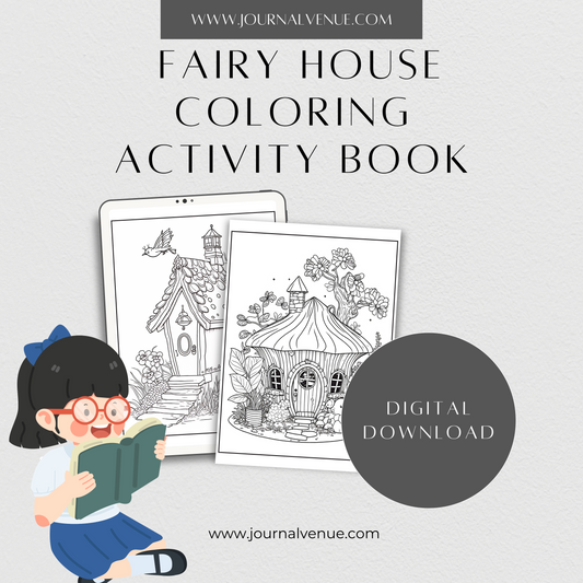  Fairy House Coloring Activity Book   - JOURNAL VENUE