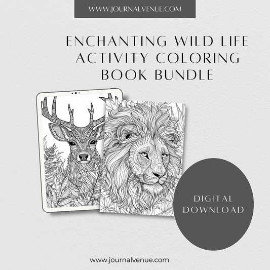 Enchanting Wild life Activity Coloring Book Bundle  - JOURNAL VENUE