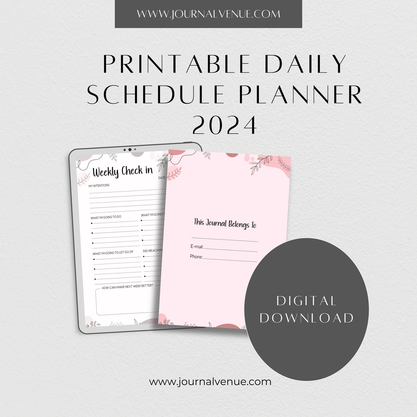 Printable Daily Schedule 2024 Planner - JOURNAL VENUE