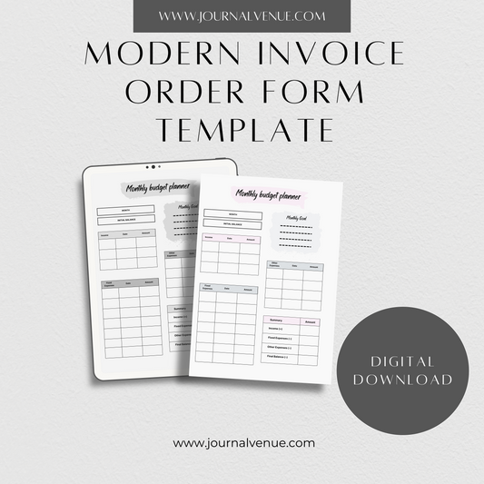 Modern Business Invoice Order Form Template- JOURNAL VENUE