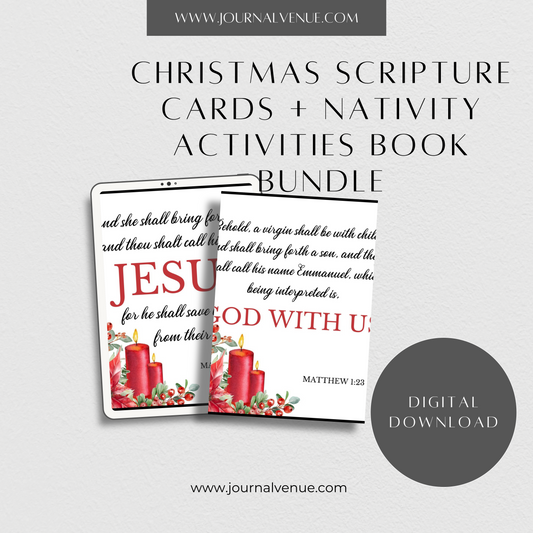 Christmas Scripture Cards + Nativity Activities Bundle - JOURNAL VENUE