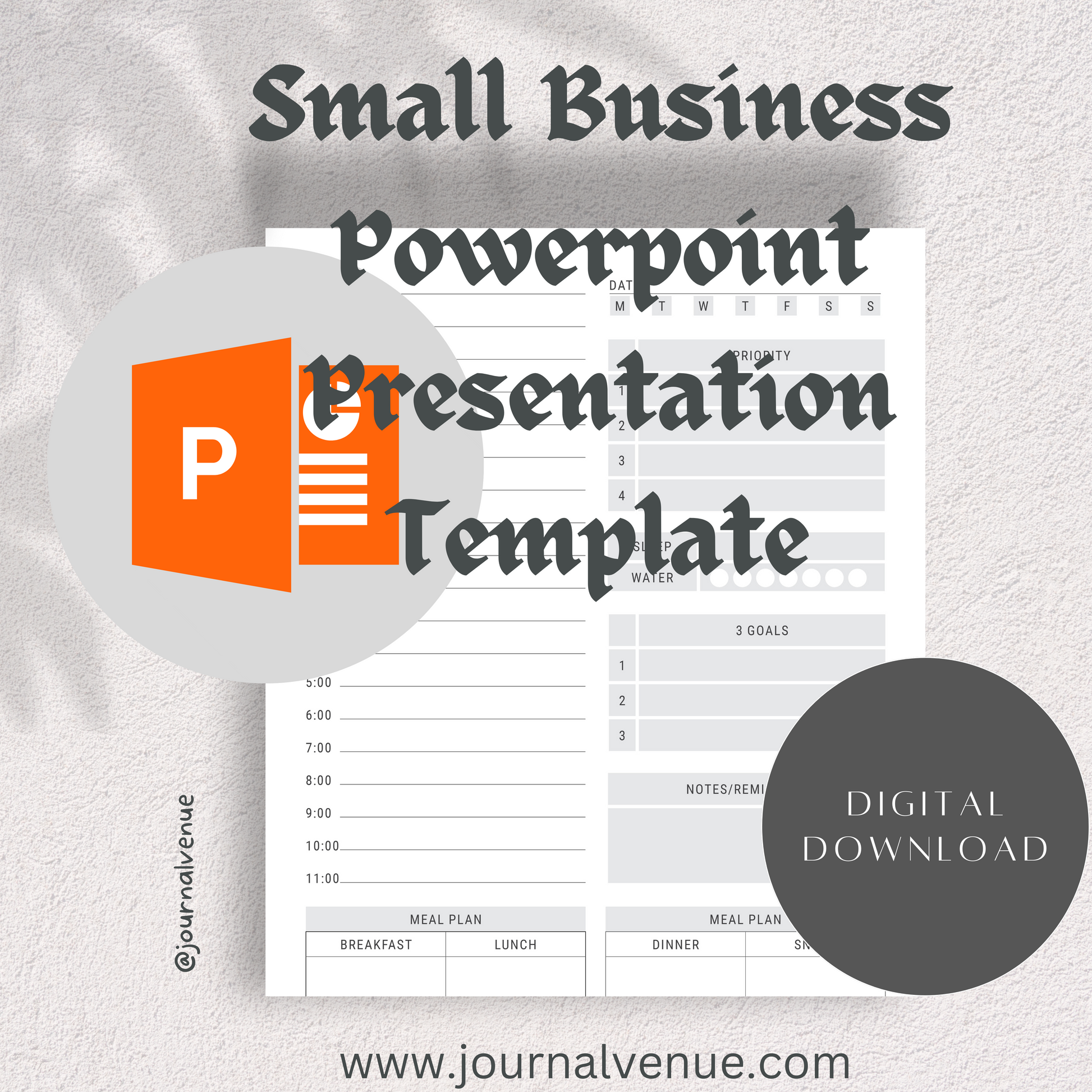 Small Business Google slide Presentation Template - JOURNAL VENUE