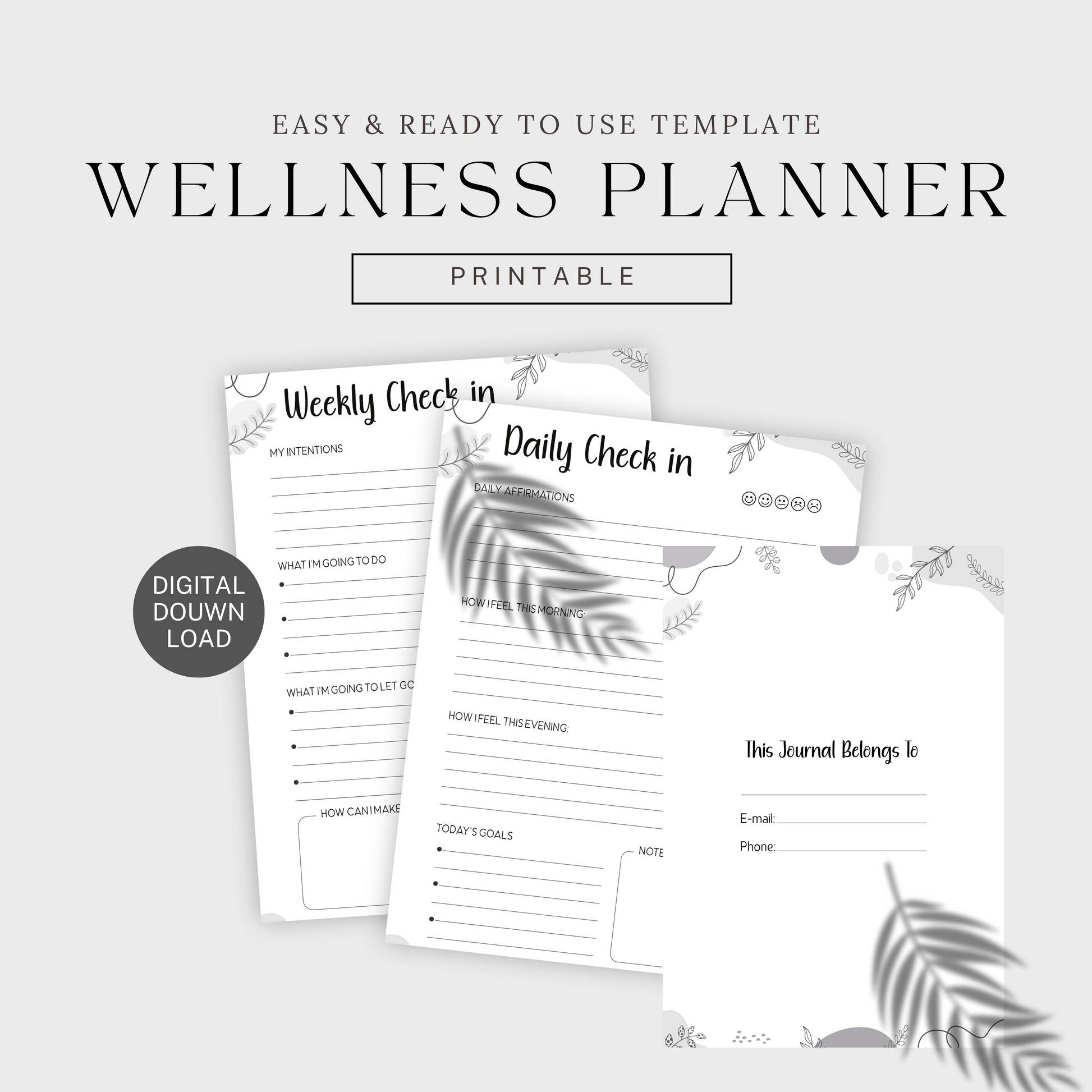  Printable Mental Health Wellness Planner Journal - JOURNAL VENUE