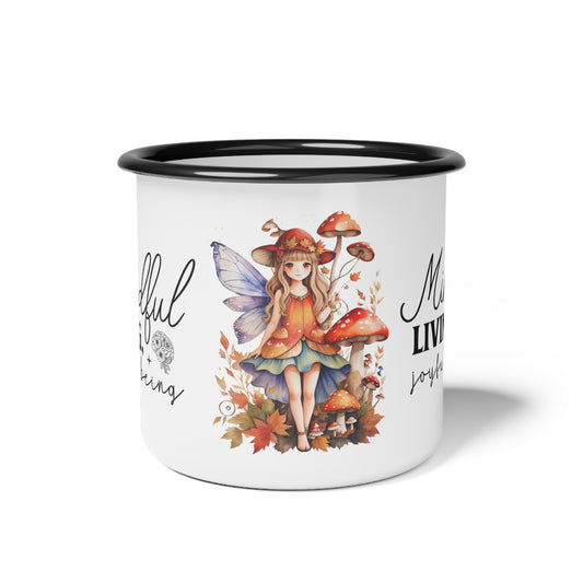 Fall Fairy Mushroom Enamel Coffee Cup - JOURNAL VENUE