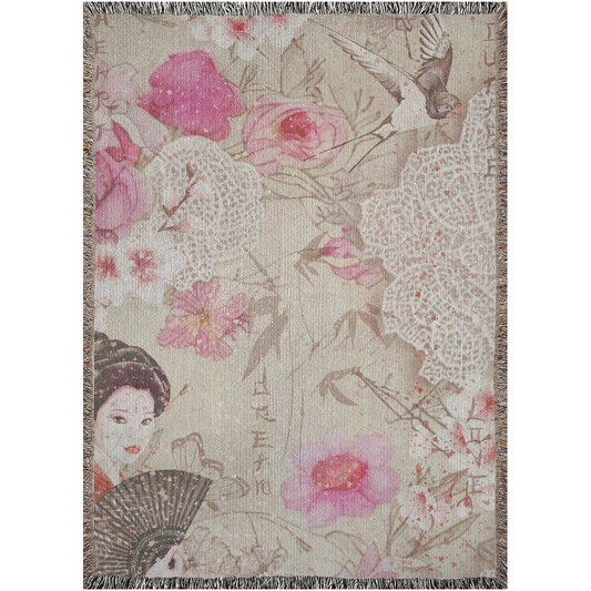 Floral Vintage Japanese Woven Blankets - JOURNAL VENUE