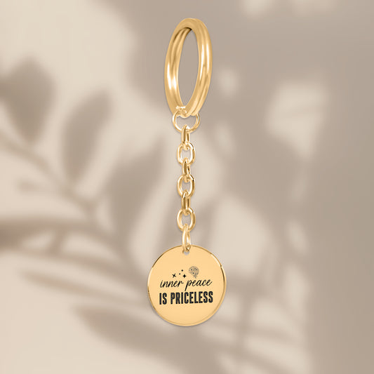 Inner Peace is Priceless Coin Keychain - JOURNAL VENUE