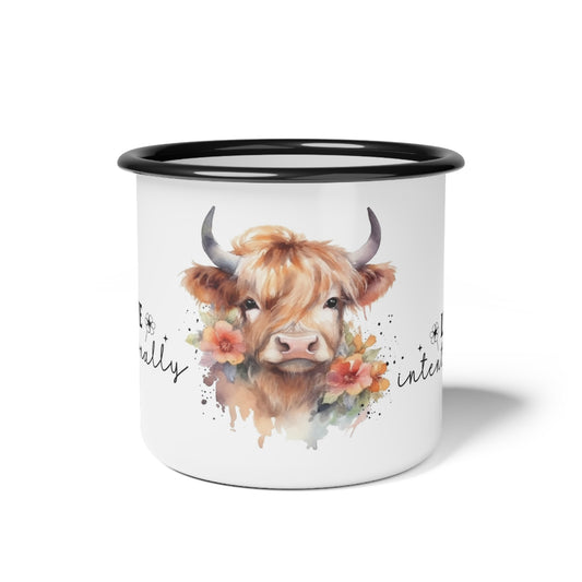 Live intentionally Cow Enamel Coffee Mug - JOURNAL VENUE