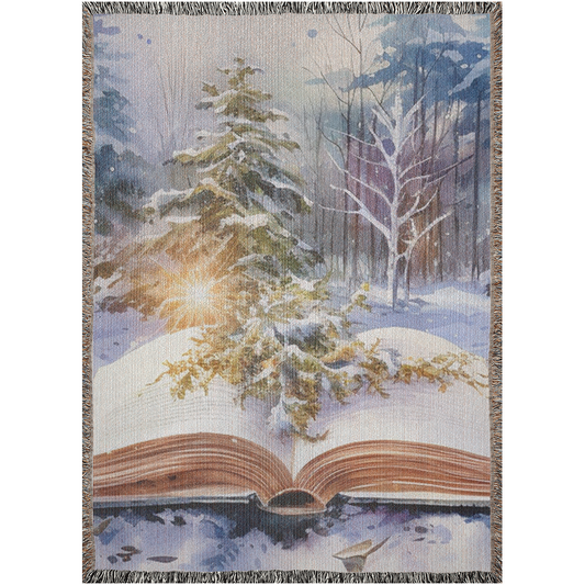 Magical Christmas Landscape Woven Bookish Blankets - JOURNAL VENUE