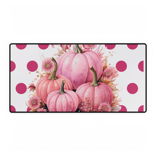 Pink pumpkin Polka Dot Desk Mats - JOURNAL VENUE