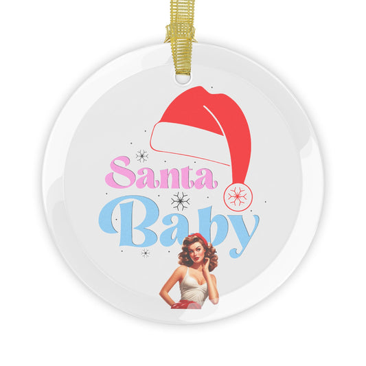 Santa Baby Christmas Glass Ornaments - JOURNAL VENUE