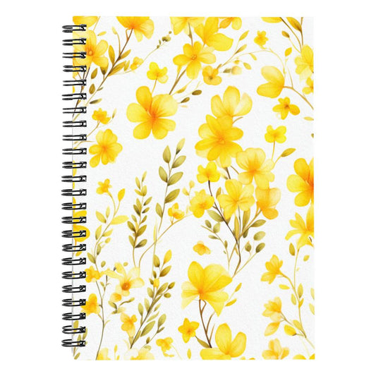 Yellow Floral Journal Notebook - JOURNAL VENUE