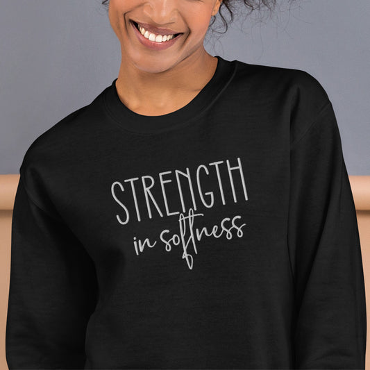 Strength is Softness Embroidered Sweatshirt - JOURNAL VENUE