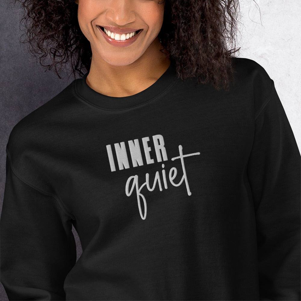 Inner Quiet Embroidered Sweatshirt - JOURNAL VENUE