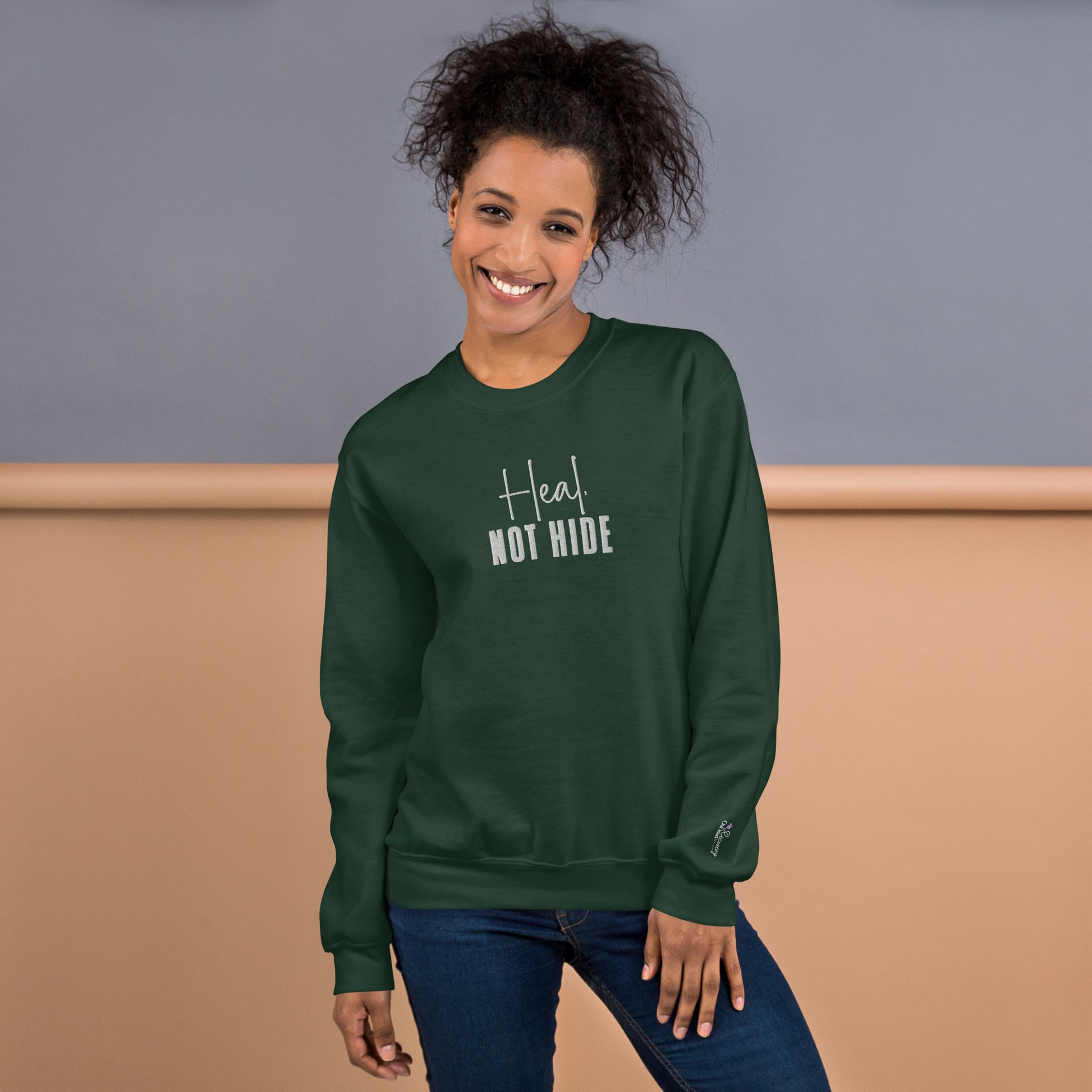 Heal Not Hide Embroidered Sweatshirt - JOURNAL VENUE