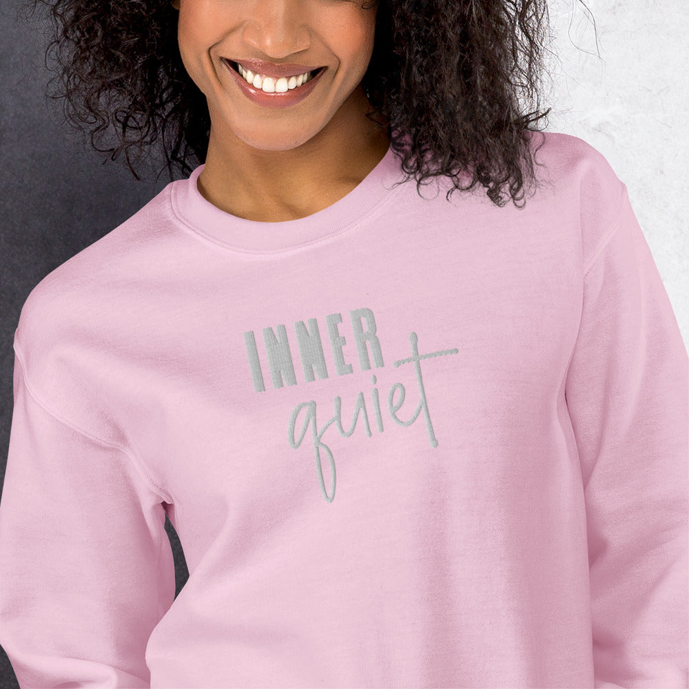 Inner Quiet Embroidered Sweatshirt - JOURNAL VENUE