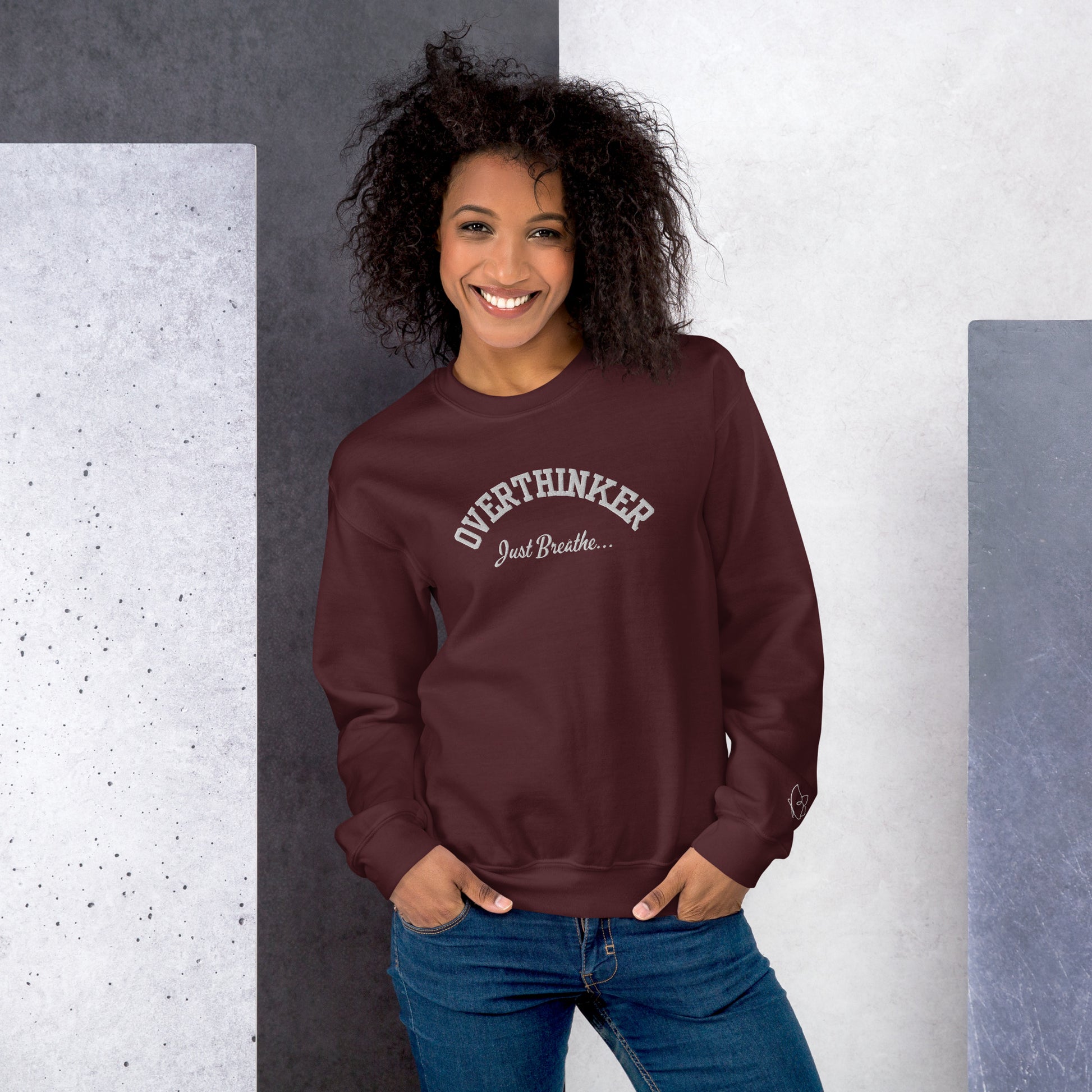 Overthinker Embroidered Sweatshirt - JOURNAL VENUE