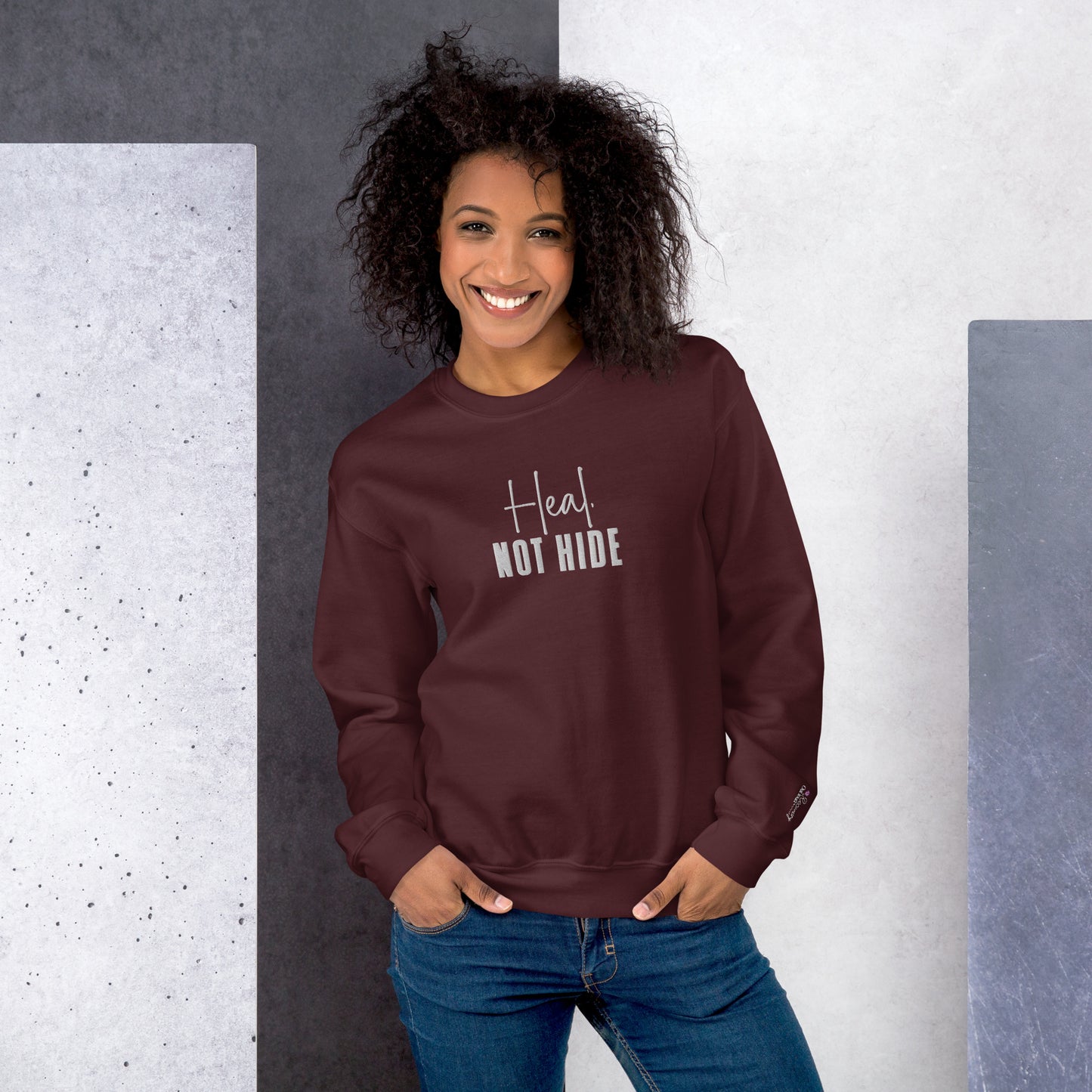 Heal Not Hide Embroidered Sweatshirt - JOURNAL VENUE