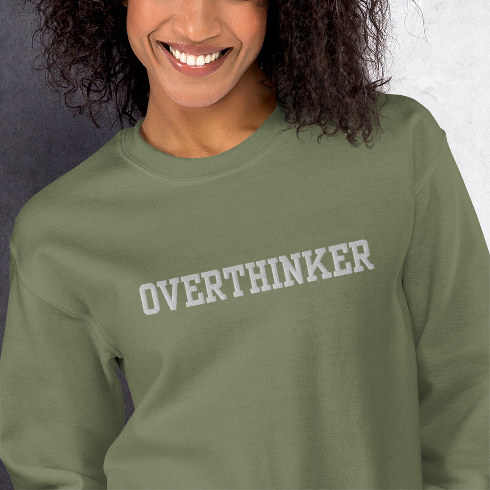 OVERTHINKER Self Care Embroidered Sweatshirt - JOURNAL VENUE