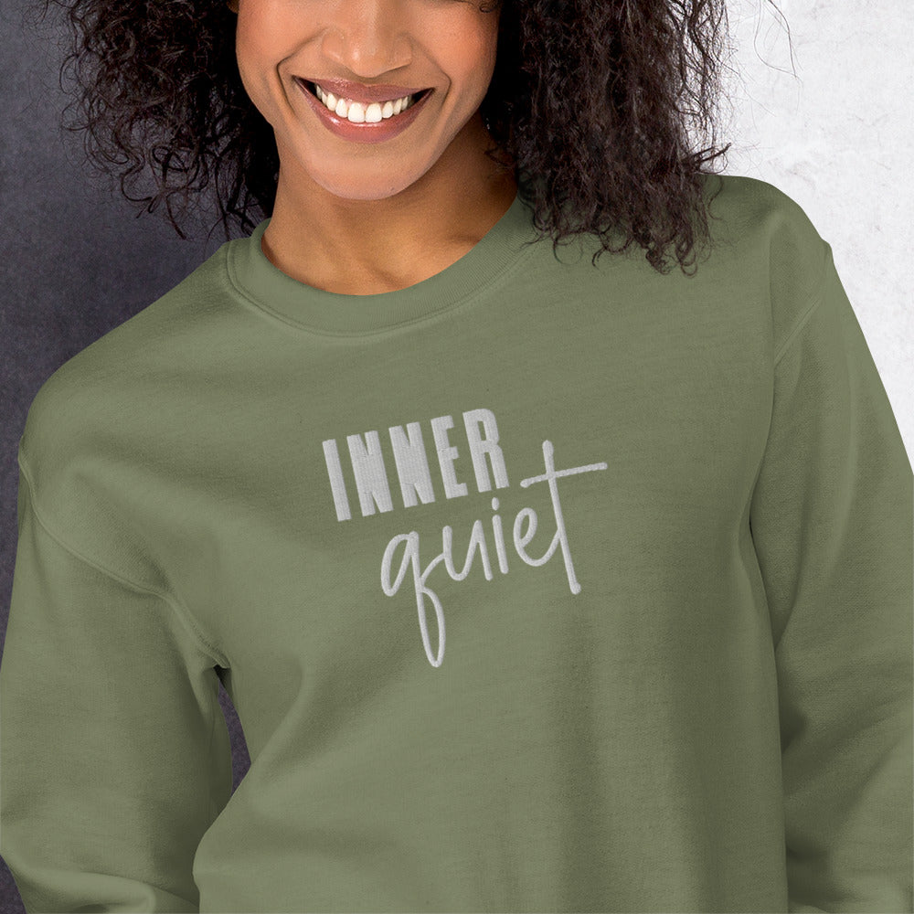 Inner Quiet Embroidered Sweatshirt - JOURNAL VENUE