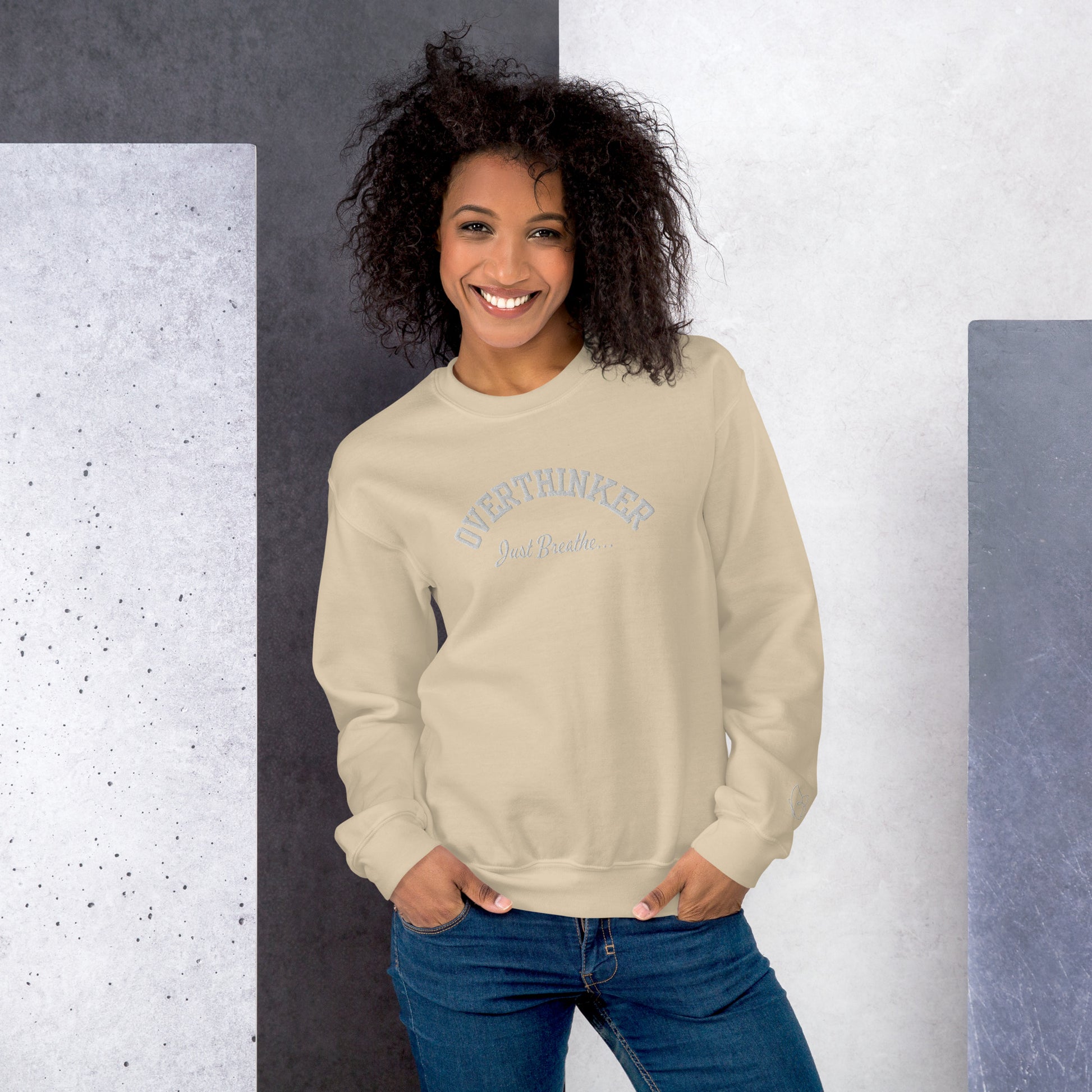 Overthinker Embroidered Sweatshirt - JOURNAL VENUE