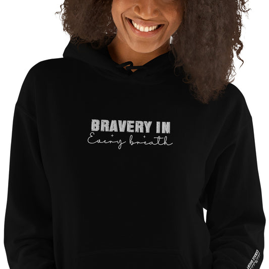 Bravery Inhale Exhale Embroidered Hoodie - JOURNAL VENUE