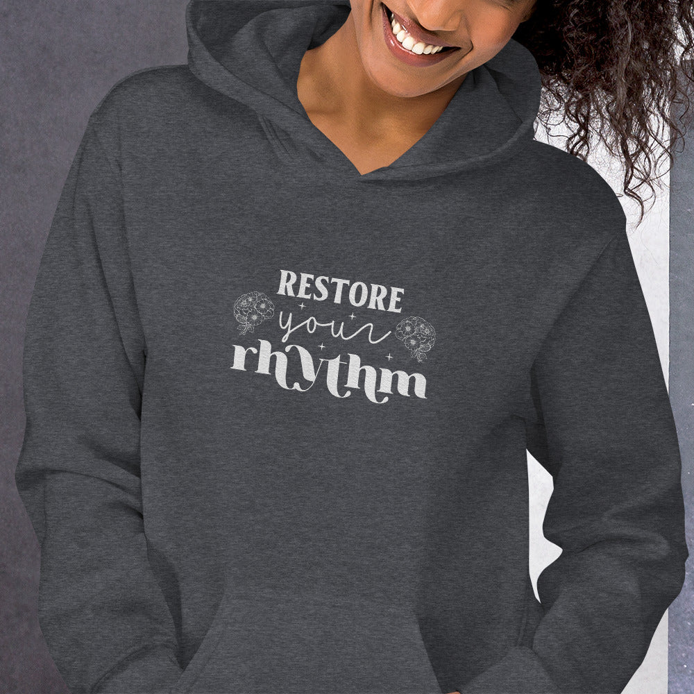 Restore Your Rhythm Embroidered Hoodie - JOURNAL VENUE