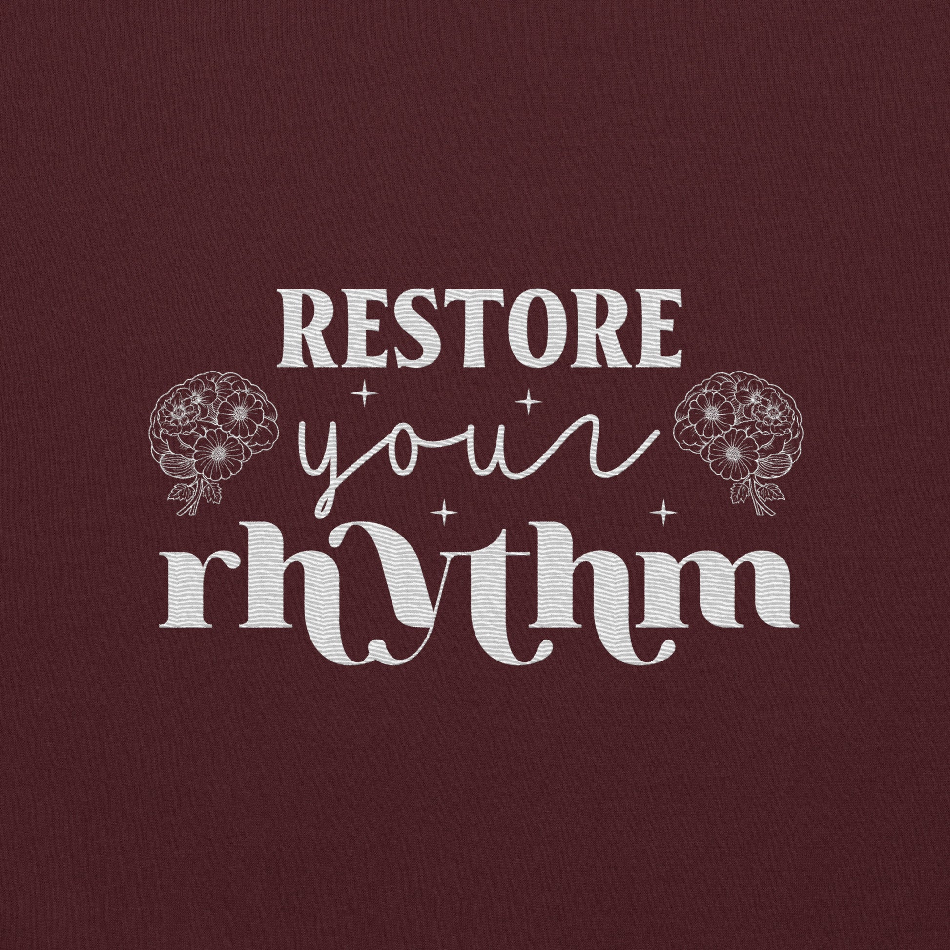 Restore Your Rhythm Embroidered Hoodie - JOURNAL VENUE