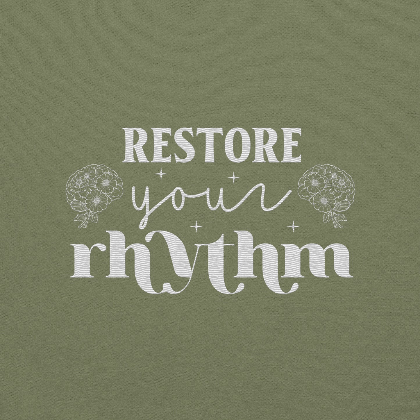 Restore Your Rhythm Embroidered Hoodie - JOURNAL VENUE