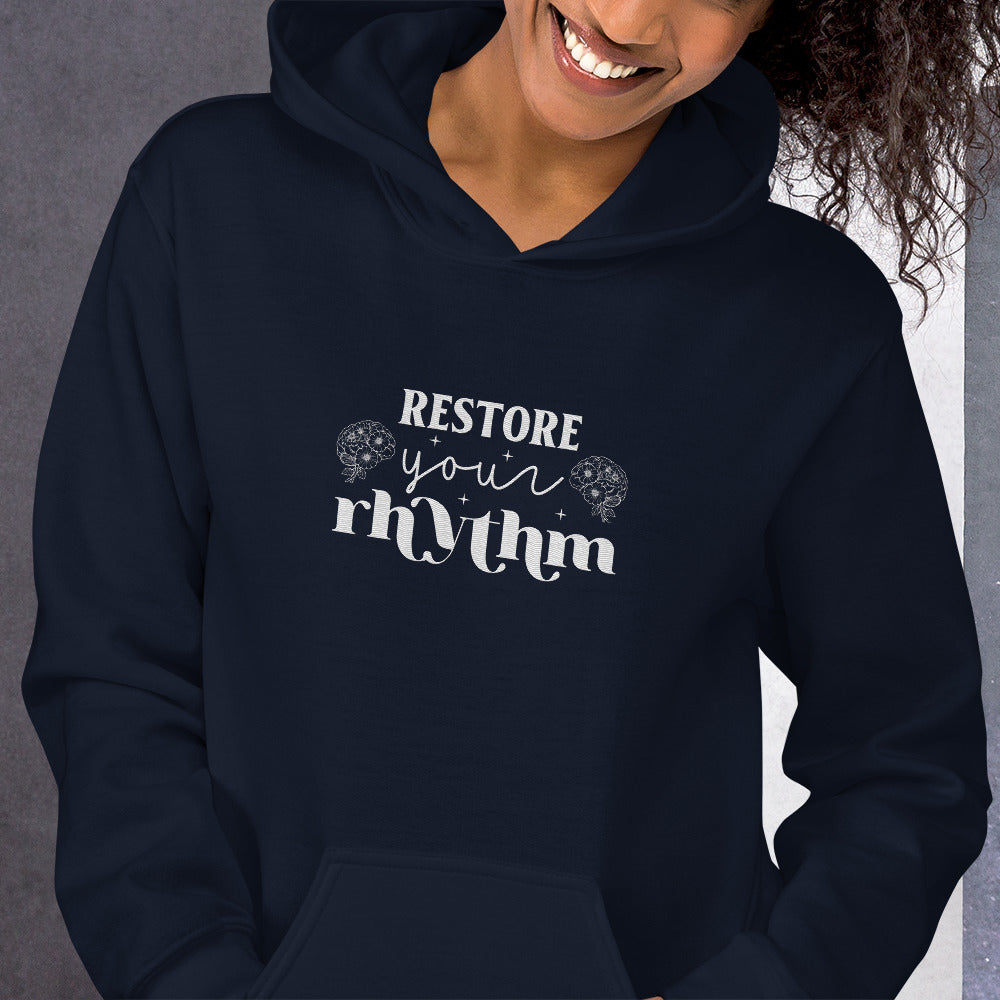 Restore Your Rhythm Embroidered Hoodie - JOURNAL VENUE