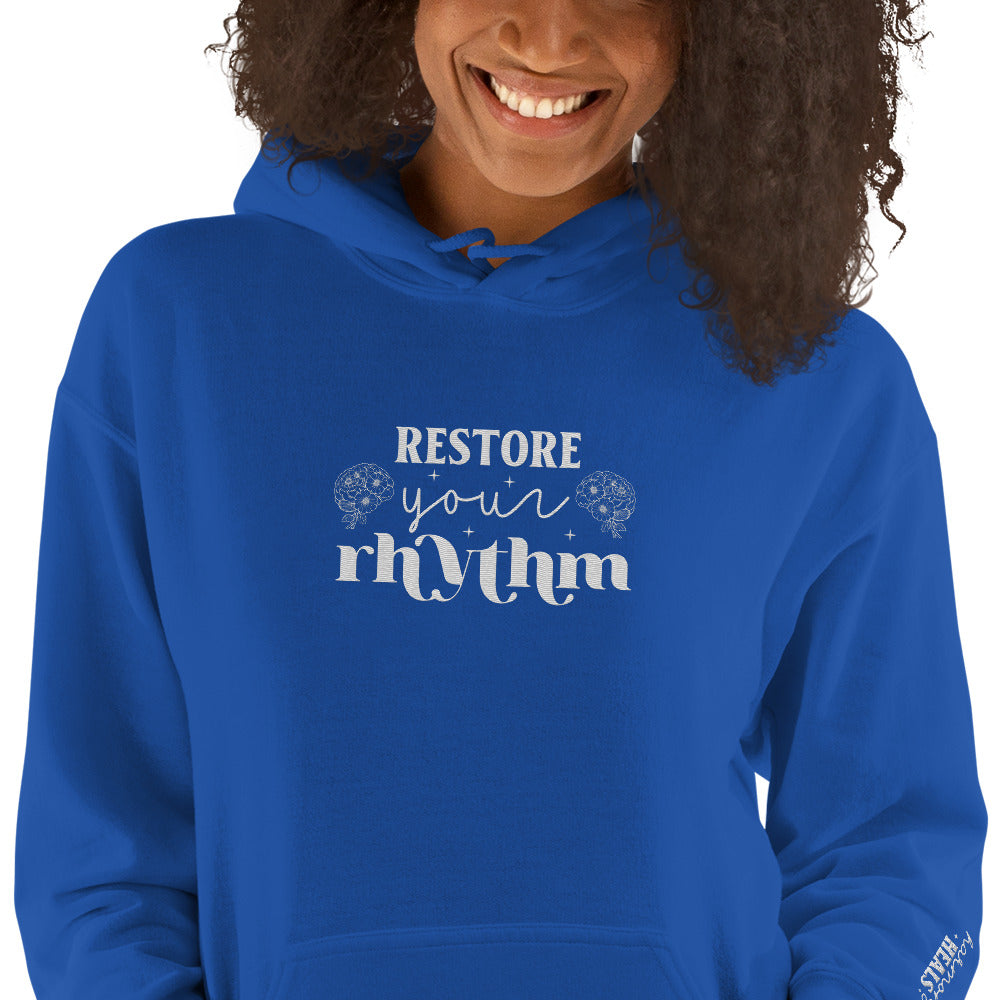 Restore Your Rhythm Embroidered Hoodie - JOURNAL VENUE