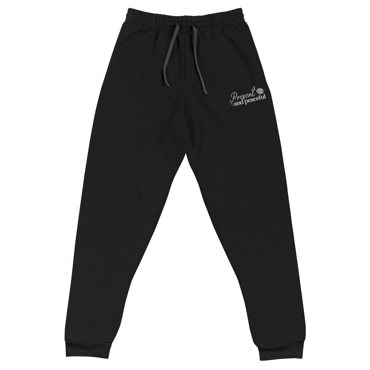 Present and Peaceful Embroidered Joggers - JOURNAL VENUE