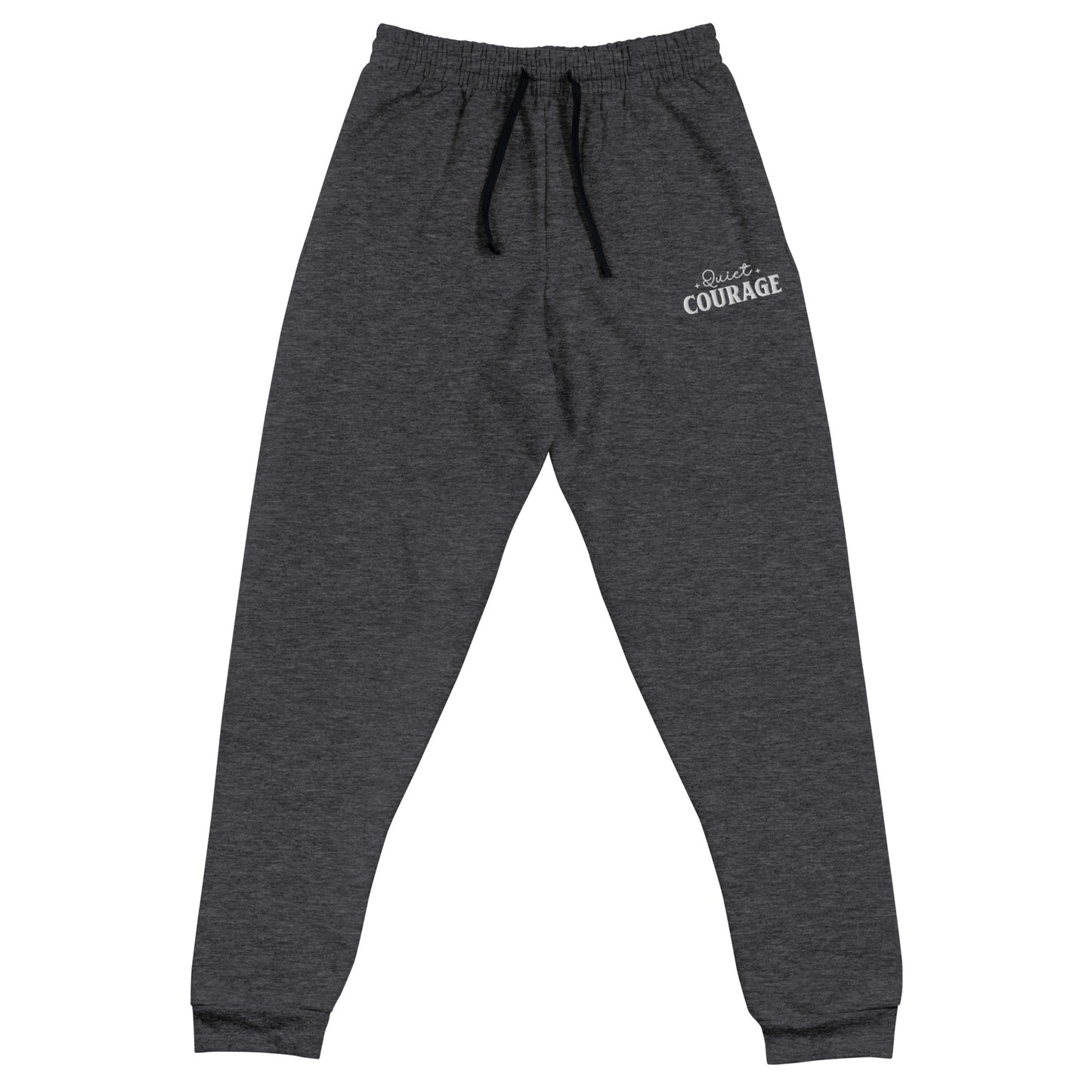 Quiet Courage Embroidered Joggers - JOURNAL VENUE