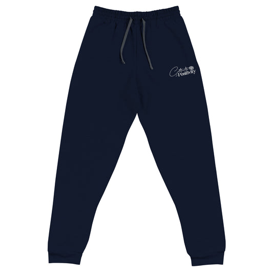 Cultivate Positivity Embroidered Joggers - JOURNAL VENUE