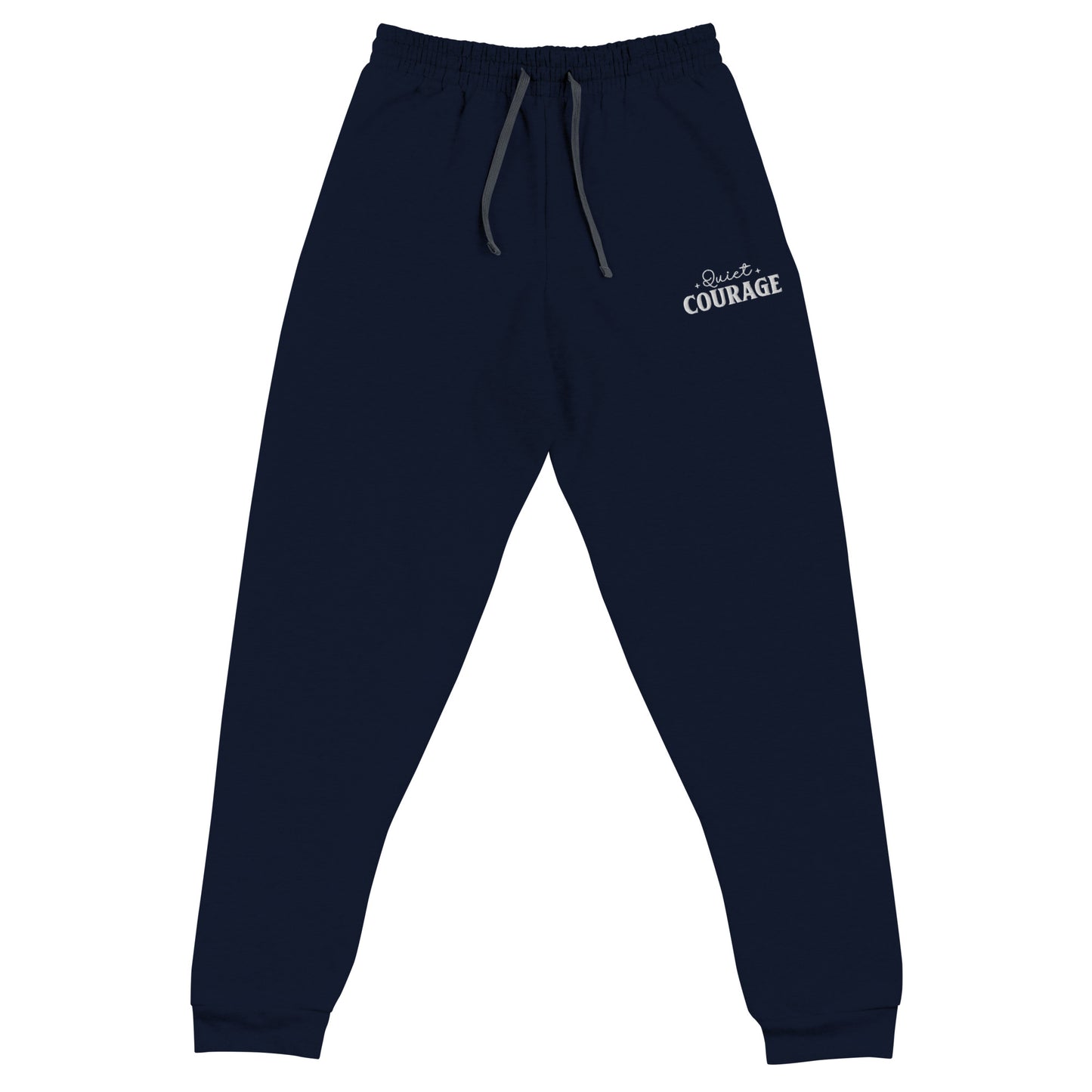 Quiet Courage Embroidered Joggers - JOURNAL VENUE